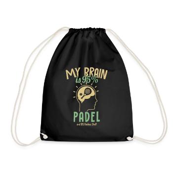 My Brain is 95% Padel Padel Tennis Platform - Drawstring Bag - black - Front