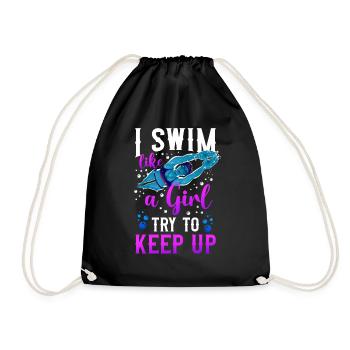 Swimming Swimmer I Know I Swim - Turnbeutel - Schwarz - Vorne