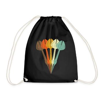 Dart Retro Style - Turnbeutel - Schwarz - Vorne