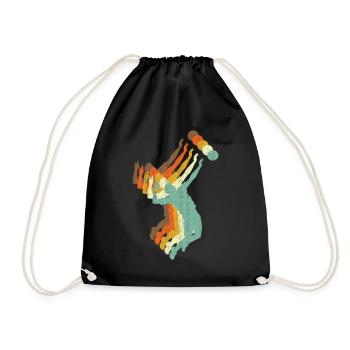 Volleyball Retro Style - Turnbeutel - Schwarz - Vorne