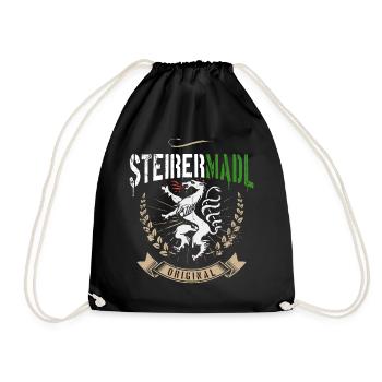 Steirermadl Steiermark Steirerin Steirer Madl - Turnbeutel - Schwarz - Vorne