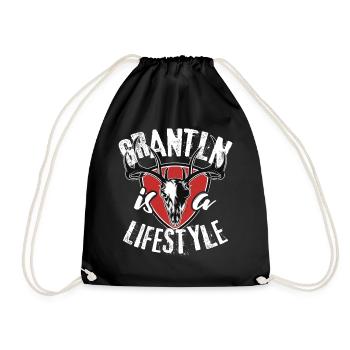 Grantln is a lifestyle Grantler Hirsch Bayern - Turnbeutel - Schwarz - Vorne