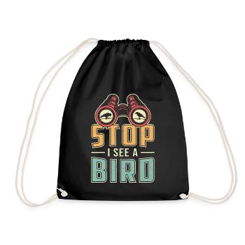 Bird Watching Retro Stop I See A Bird Watcher - Turnbeutel - Schwarz - Vorne