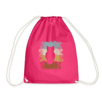 Rétro vintage hibou sur une branche - Sac de sport léger - fuchsia - Devant