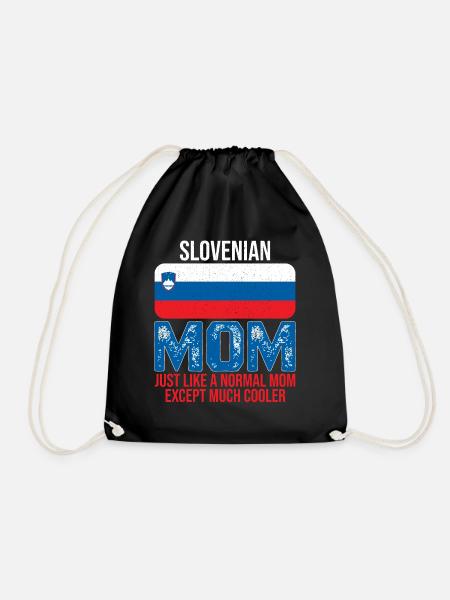 Slovenian Mom Slowenien Flagge Muttertag - Turnbeutel - Schwarz