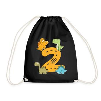 2 ans jeune dinosaure dino anniversaire - Sac de sport léger - noir - Devant