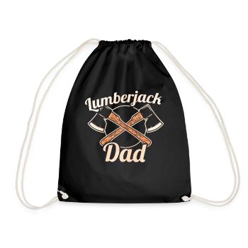 Lumberjack woodworker woodcutter father - Drawstring Bag - black - Front