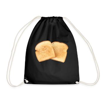 Toasted toast bread, a slice of toast bread, - Drawstring Bag - black - Front