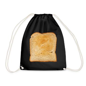 Toast bread funny toast bread breakfast toaster - Drawstring Bag - black - Front
