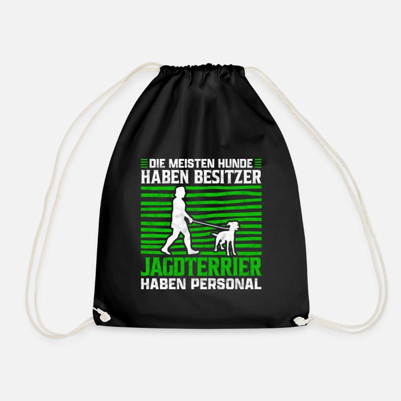 Deutsche Jagdterrier haben Personal Spruch - Turnbeutel - Schwarz