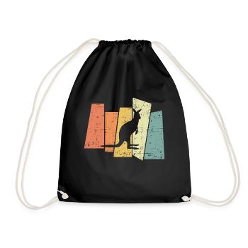 Vintage Retro Kangaroo Kangaroo marsupial - Sac de sport léger - noir - Devant