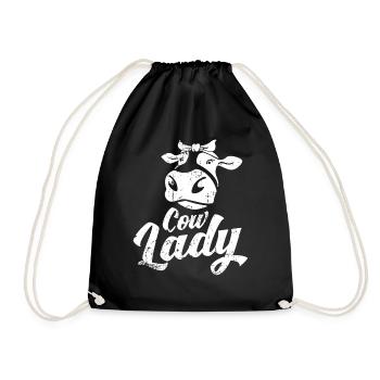 Agritourisme agricultrice Cow Lady Kuh paysanne - Sac de sport léger - noir - Devant