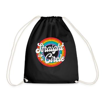 LGBT Pride Rainbow Straight As A - Drawstring Bag - black - Front