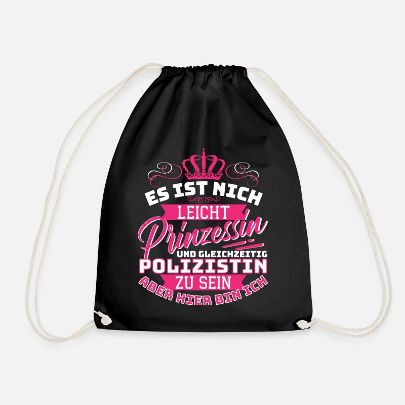 Polizistin Polizeibeamtin Ausbildung Polizei - Turnbeutel - Schwarz