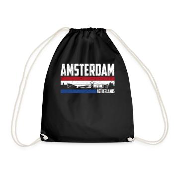 Amsterdam Skyline Heimatstadt Niederlande - Drawstring Bag - black - Front