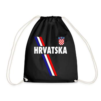 Drapeau de football Drapeau Hrvatska Croatie Croatia - Sac de sport léger - noir - Devant
