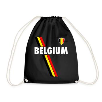 Drapeau de football Drapeau Belgium Belgique - Sac de sport léger - noir - Devant