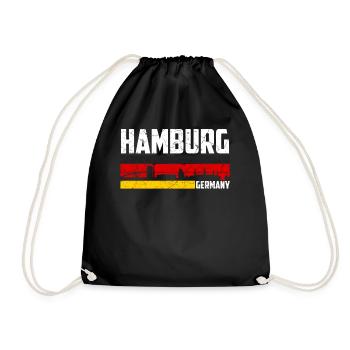 Hamburg Heimatstadt Deutschland - Turnbeutel - Schwarz - Vorne