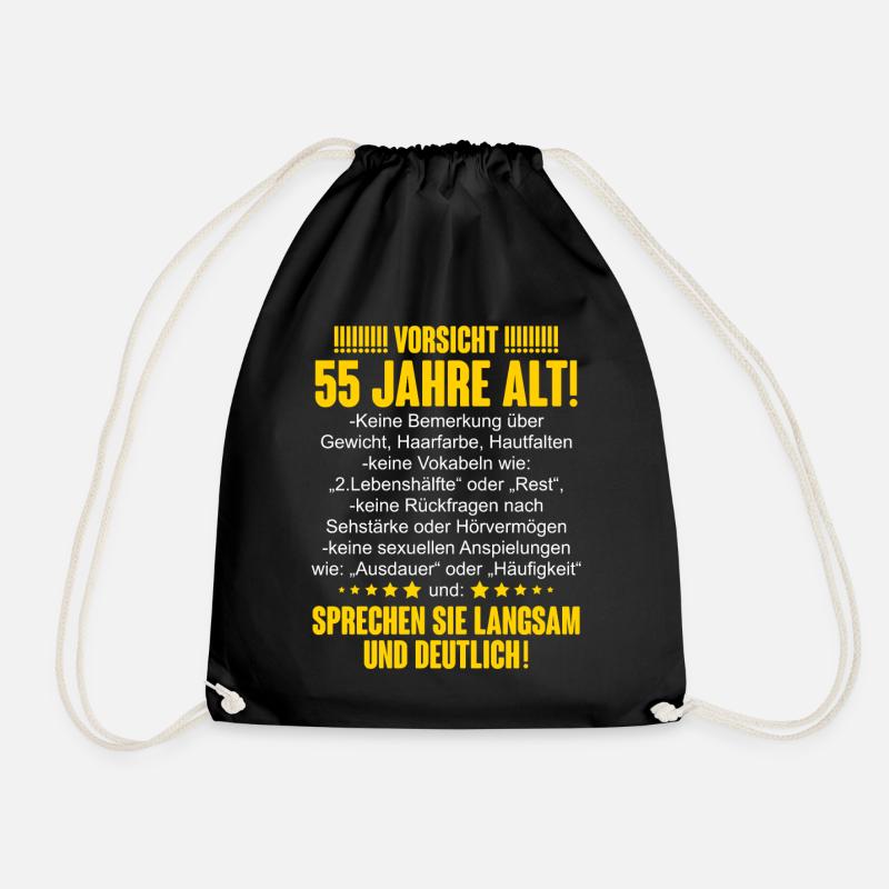 55. Geburtstag - Turnbeutel - Schwarz