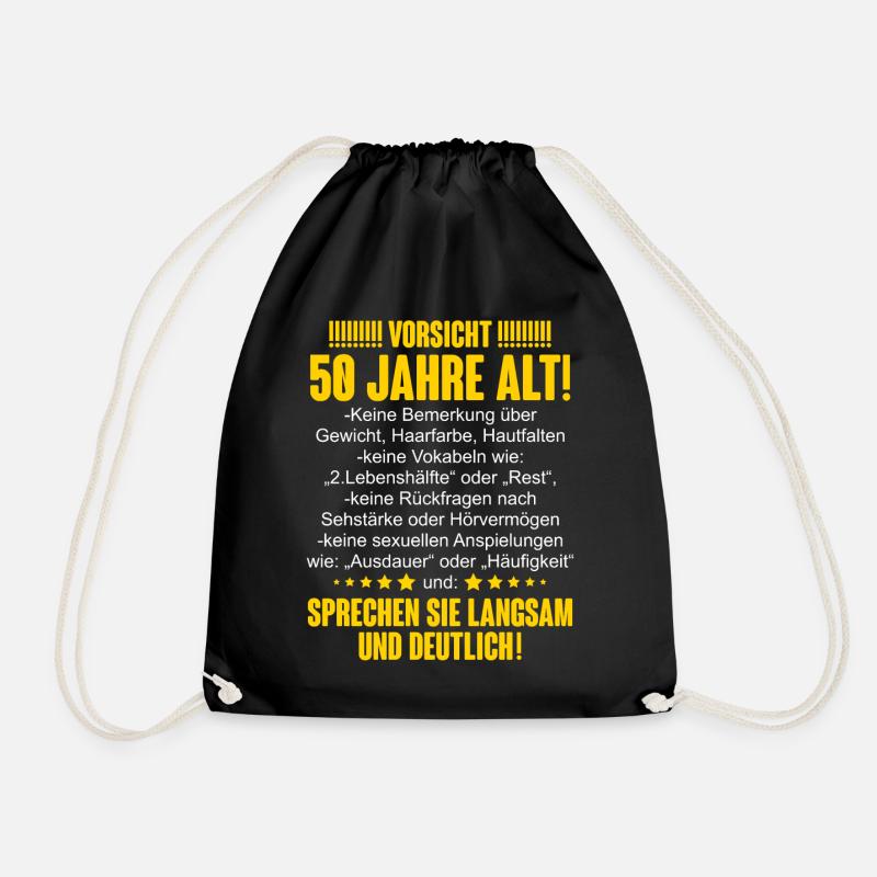 50. Geburtstag - Turnbeutel - Schwarz