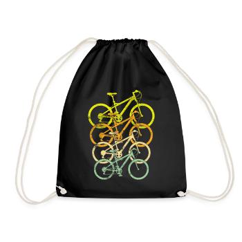 Vintage Fahrrad Motiv Fahrradmotiv - Turnbeutel - Schwarz - Vorne