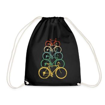 Vintage Fahrräder Fahrradmotiv Fahrrad Geschenk - Turnbeutel - Schwarz - Vorne