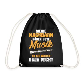 Mes voisins écoutent de la bonne musique clarinette - Sac de sport léger - noir - Devant