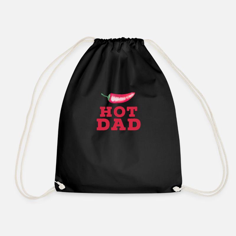 Hot Dad Chilli Spruch für Väter - Turnbeutel - Schwarz