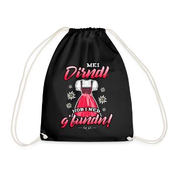 Damen Trachtenshirt Kinder Mei Dirndl Tracht Madl - Turnbeutel - Schwarz - Vorne