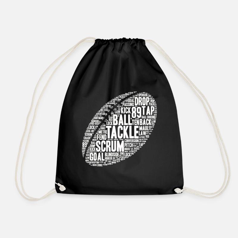 Rugby Addict Player Rugby Coach Ball Terms - Turnbeutel - Schwarz