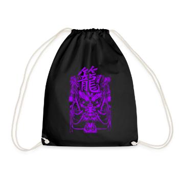 Drache Japanisch Chinesisch Schriftzeichen - Turnbeutel - Schwarz - Vorne