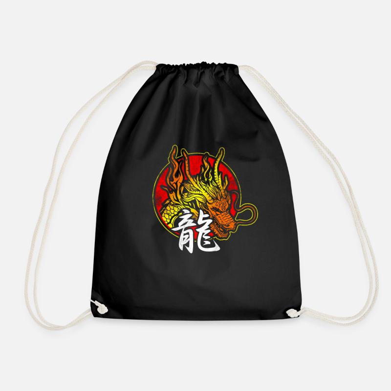 Drache China Schirftzeichen - Turnbeutel - Schwarz