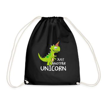 Just Another Unicorn Dinosaurier Einhorn mit Eis - Turnbeutel - Schwarz - Vorne