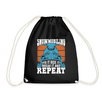Snowmobil réparation motoneigiste cadeau - Sac de sport léger - noir - Devant