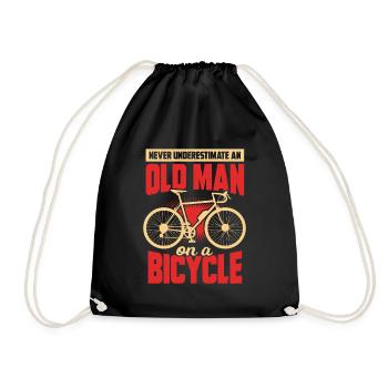 Alter Mann Radfahrer Fahrrad Opa Geschenk - Turnbeutel - Schwarz - Vorne