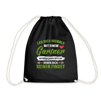Gärtner Hobbygärtner Geschenk - Turnbeutel - Schwarz - Vorne