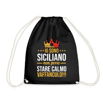 Siciliano Vaffanculo Sicilia - Turnbeutel - Schwarz - Vorne