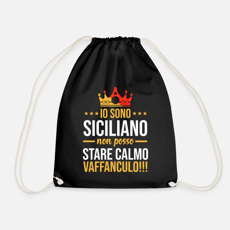 Siciliano Vaffanculo Sicilia - Turnbeutel - Schwarz