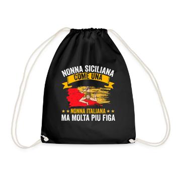 Nonna siciliana sicilia - Turnbeutel - Schwarz - Vorne