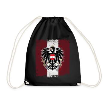 Österreich Fahne Flagge Wappen Adler Retro Austria - Turnbeutel - Schwarz - Vorne