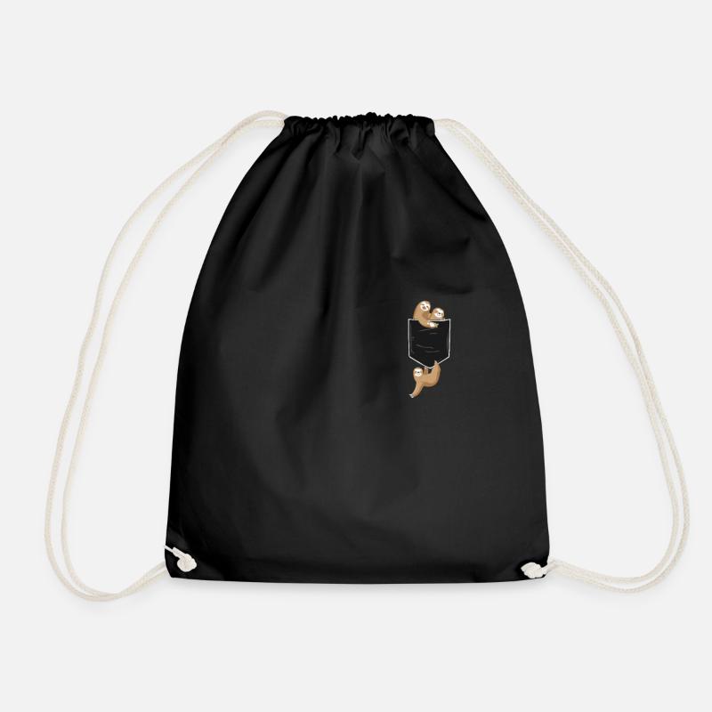 Sloth in Breast Pocket - Turnbeutel - Schwarz