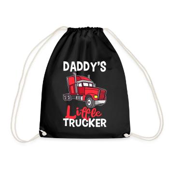 Daddy´s Little Trucker LKW Sohn Fernlastfahrer - Turnbeutel - Schwarz - Vorne