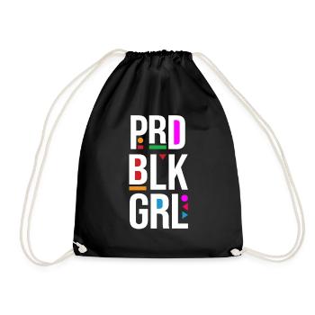 Prd Blk Grl Proud Black Girl Word - Drawstring Bag - black - Front