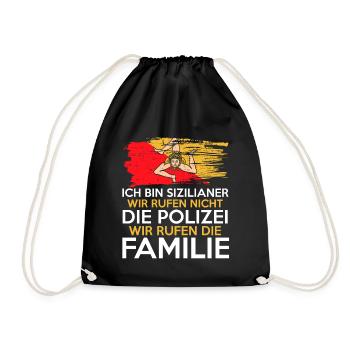 Sizilien Familie Sizilianer Sizilianerin Siziliani - Turnbeutel - Schwarz - Vorne