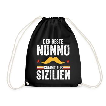 Italien Nonno Sizilien Sizilianer Geschenk - Turnbeutel - Schwarz - Vorne
