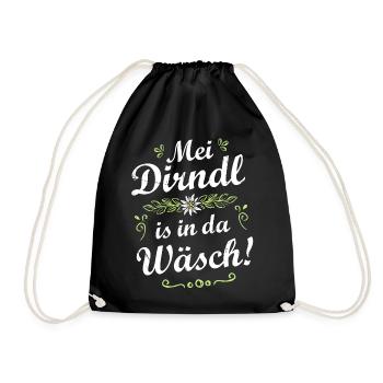 Mei Dirndl is in da Wäsch - Turnbeutel - Schwarz - Vorne