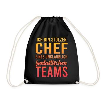 Ich bin stolzer Chef eines unglaublich - Turnbeutel - Schwarz - Vorne