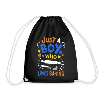 Backen Bäcker Hobbybäcker - Turnbeutel - Schwarz - Vorne