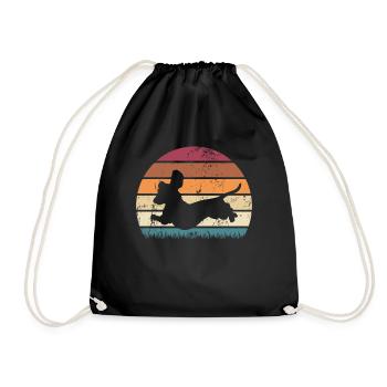 Teckel chien propriétaire de chien teckel chiot chien blaireau - Sac de sport léger - noir - Devant