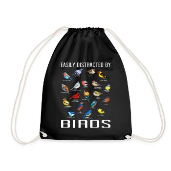 Bird Watching Orinthologist Birdwatching Gift - Drawstring Bag - black - Front